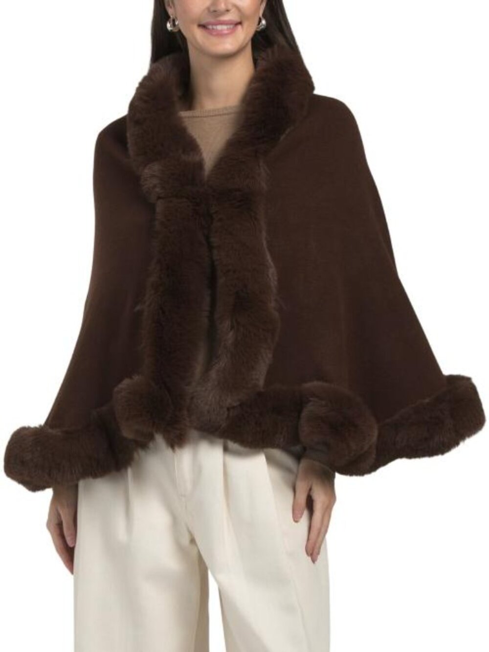 ADRIENNE VITTADINI Faux Fur Ruana